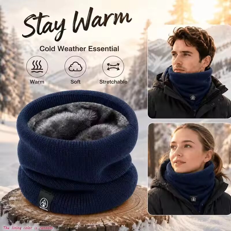 Winter Warm Knitted Neck Scarf - Wool Scarf Men review and price