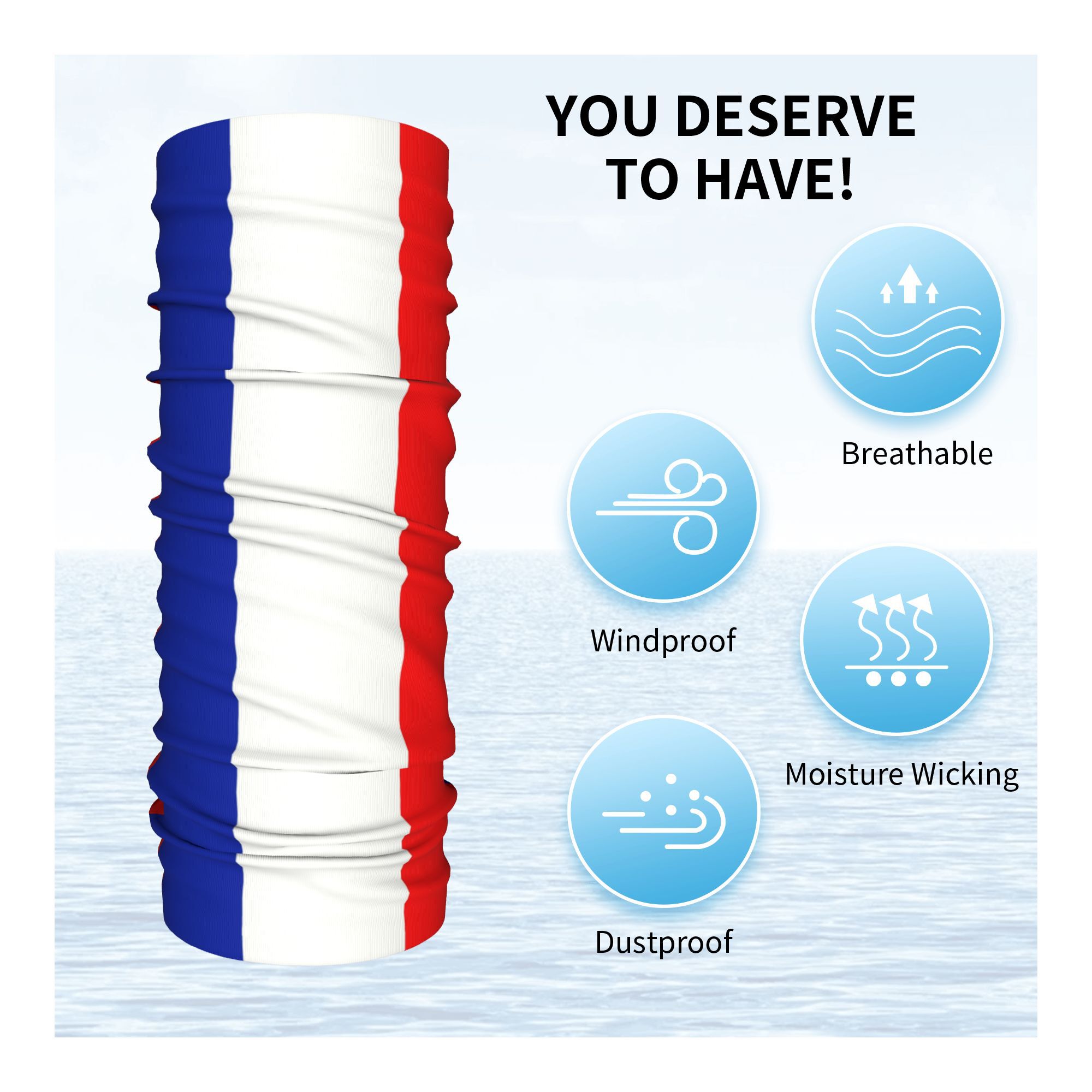 Custom French Flag France Band - Neck Gaiter Fleece review and price