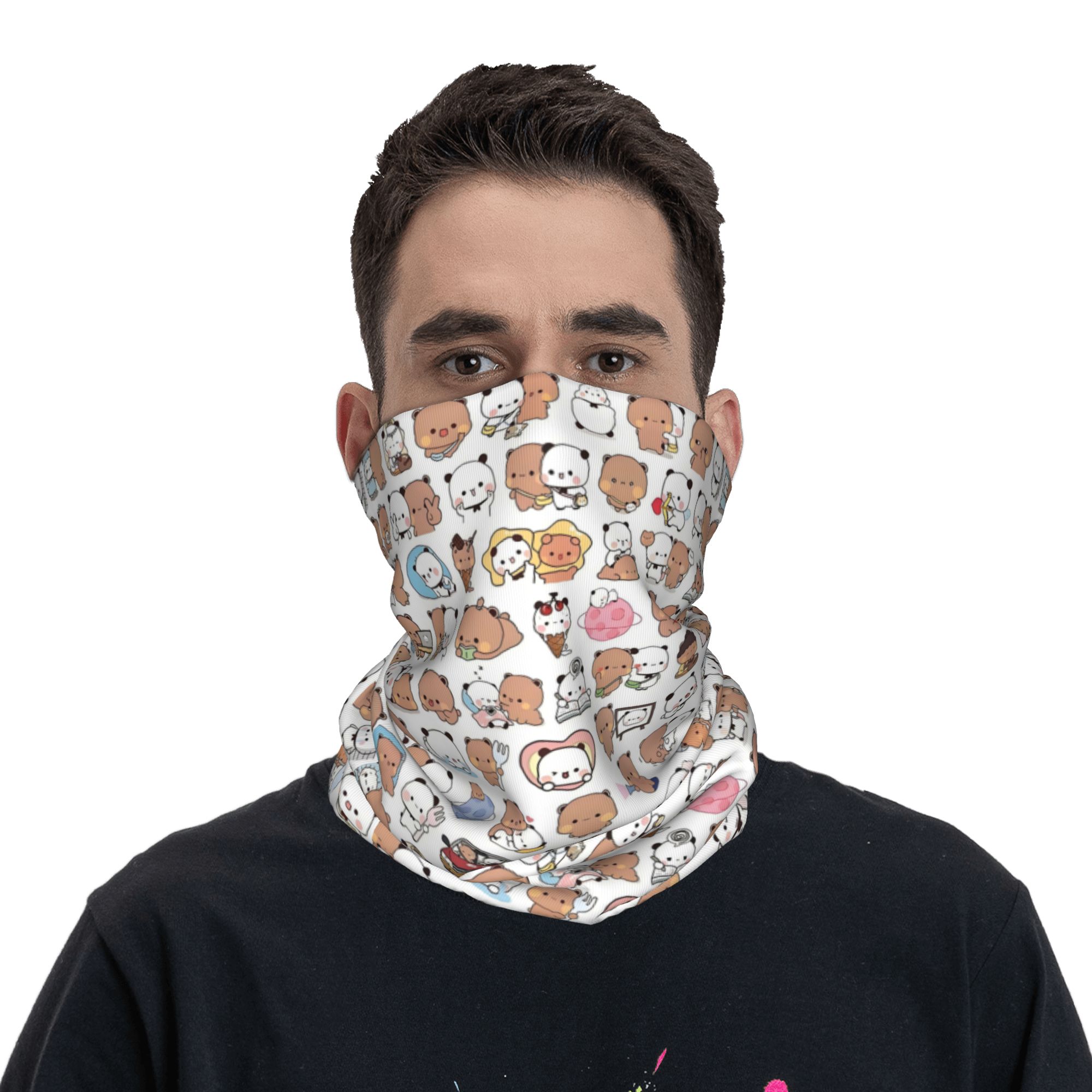 Custom Bear Cartoon Peach And  - Neck Gaiter Fleece review and price