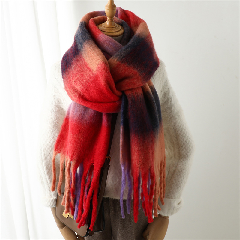 New Autumn Winter Grid Scarf W - Wool Scarf Men review and price
