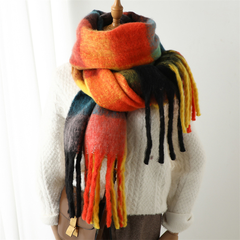 New Autumn Winter Grid Scarf W - Wool Scarf Men review and price