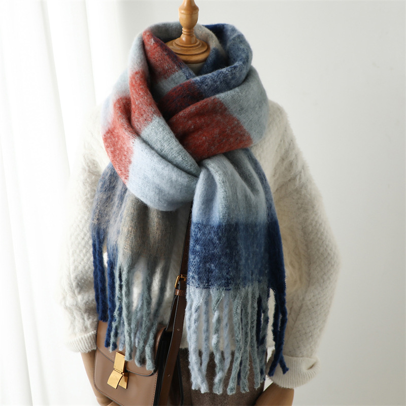 New Autumn Winter Grid Scarf W - Wool Scarf Men review and price