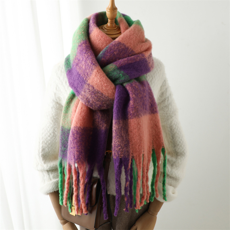 New Autumn Winter Grid Scarf W - Wool Scarf Men review and price