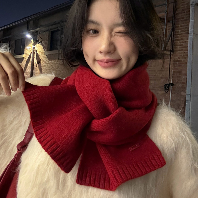 Solid Color 100% Pure Wool Nec - Wool Scarf Men review and price