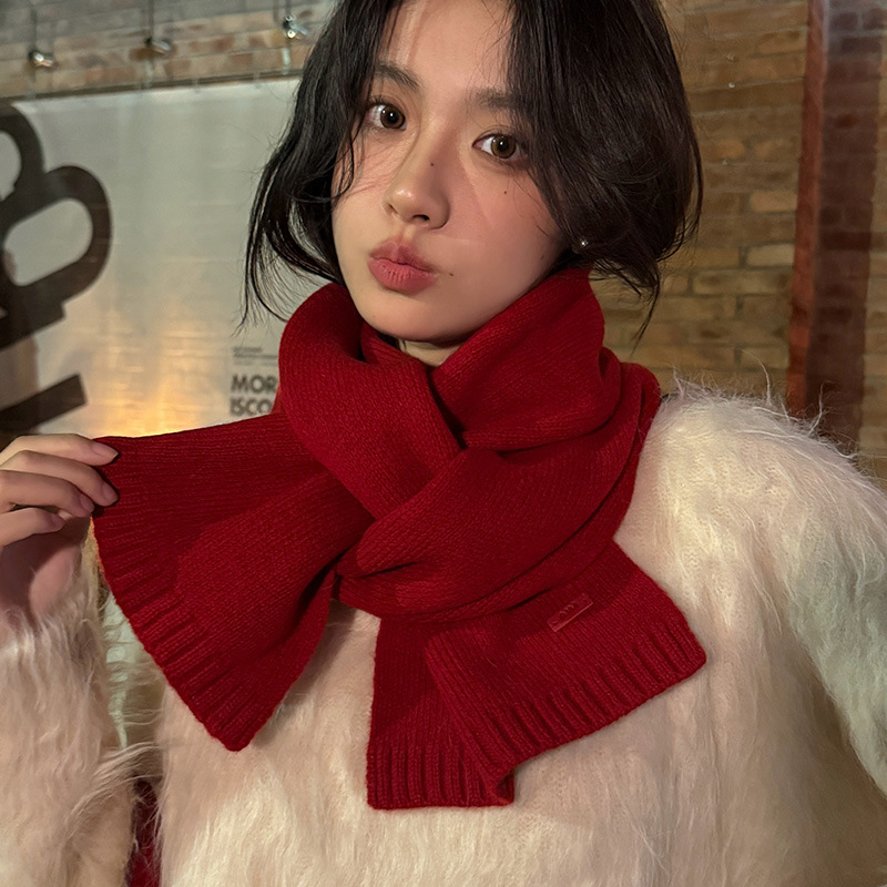 Solid Color 100% Pure Wool Nec - Wool Scarf Men review and price