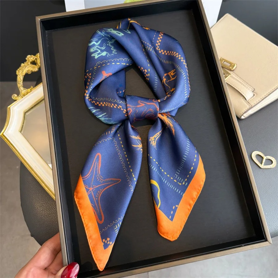 Blue Print Silk Square Scarf W - Shawl Wrap Winter review and price