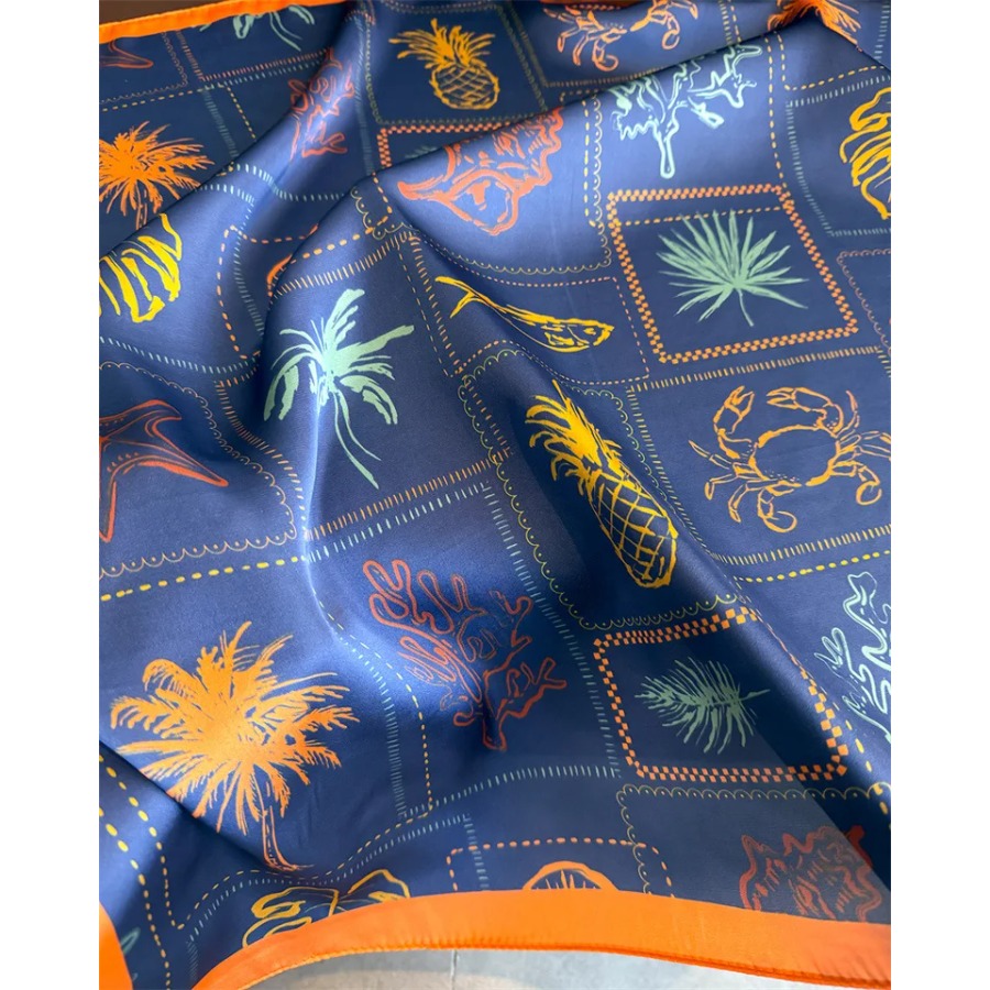 Blue Print Silk Square Scarf W - Shawl Wrap Winter review and price