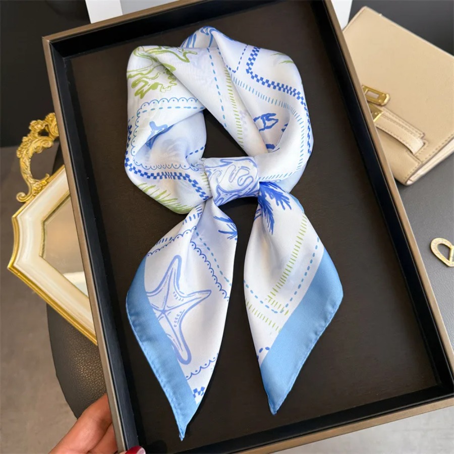 Blue Print Silk Square Scarf W - Shawl Wrap Winter review and price